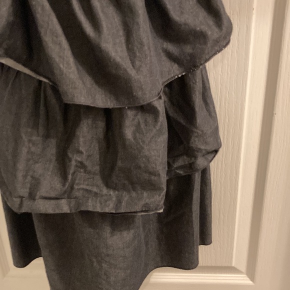 Denim belted ruffle dress - Picture 3 of 4